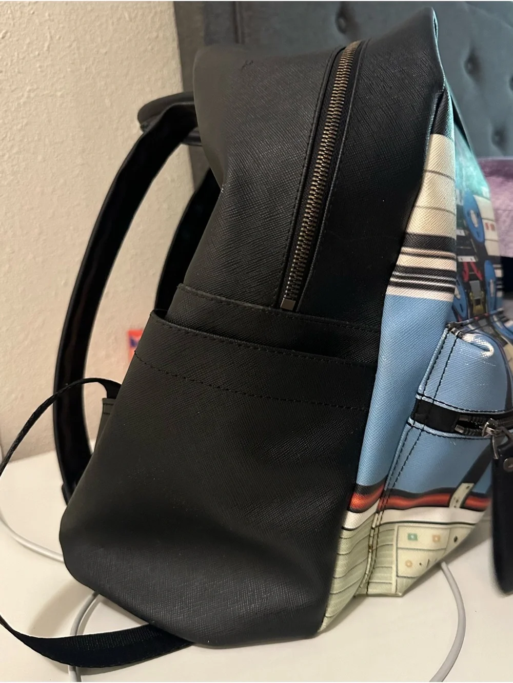 Givenchy Black cream & Blue Graphic robot Backpack - Designer-Inspired